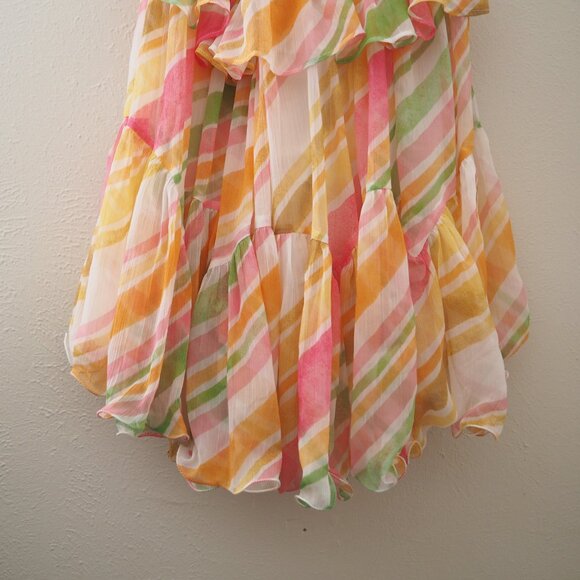 ASOS Plunge Pleated Sleeveless Tiered Mini Dress sz US 10 - Picture 6 of 8